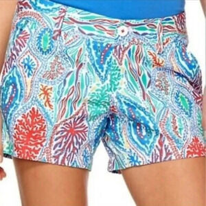 Lilly Pulitzer Callahan 00 short Let Minnow Print bright and fun EUC Palm Royale